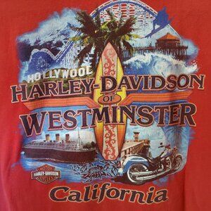 HARLEY DAVIDSON HOLLYWOOD CALIFORNIA T-SHIRT (red)